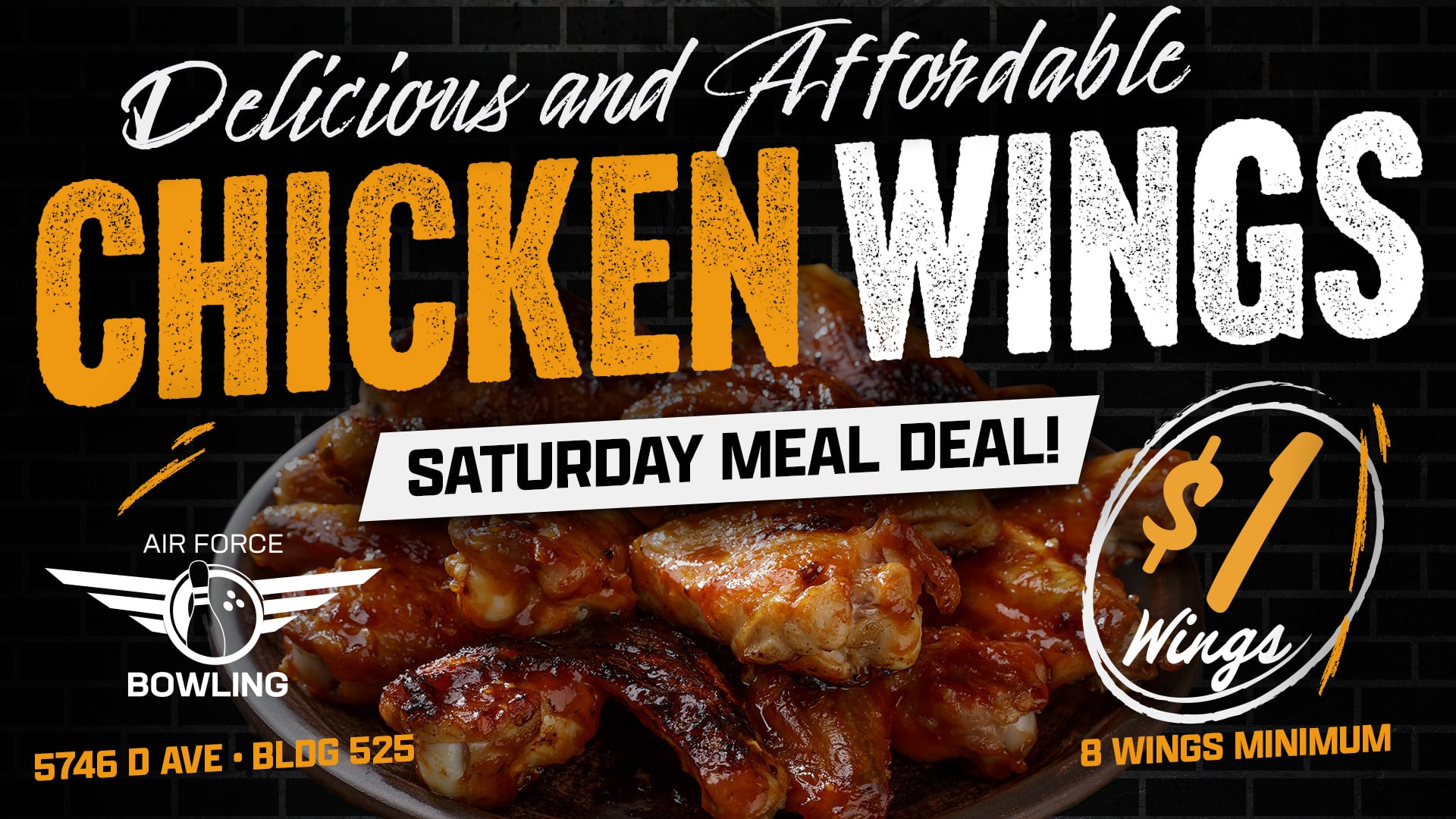 Dollar Chicken Wings at The Bowling Center