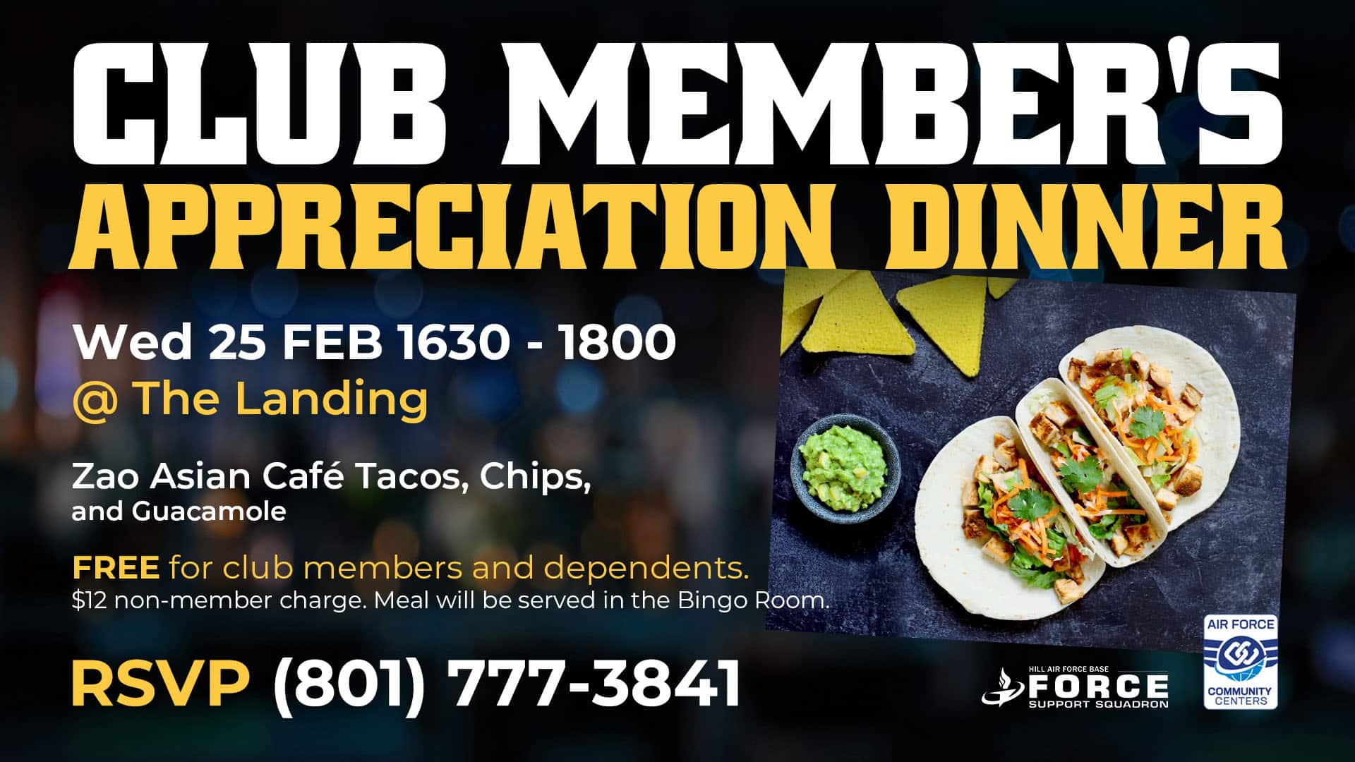 Members Appreciation Dinner at the Landing Feb 25