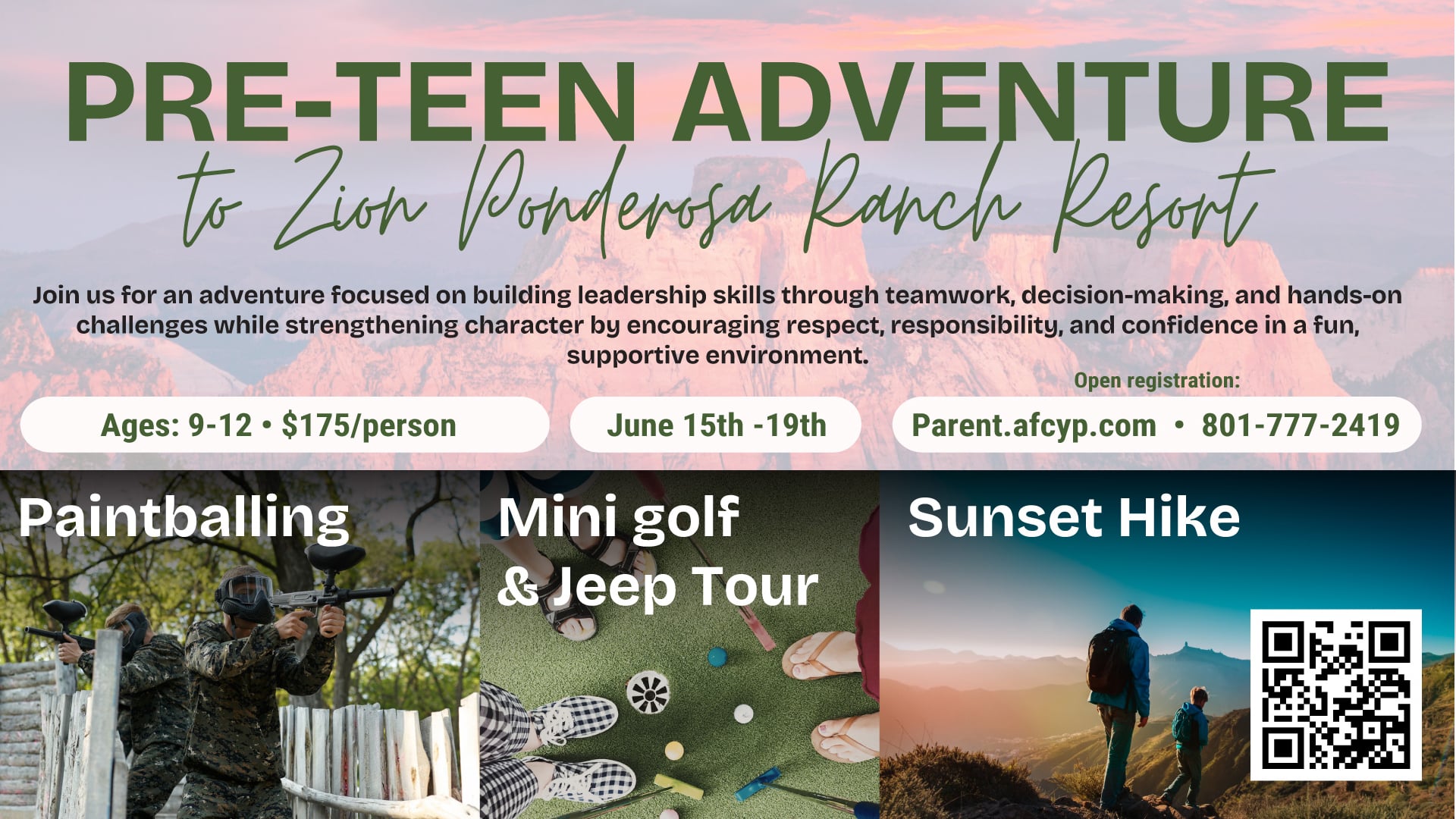 2026 Pre-Teen Summer Trip to St. George - Ages 9-12